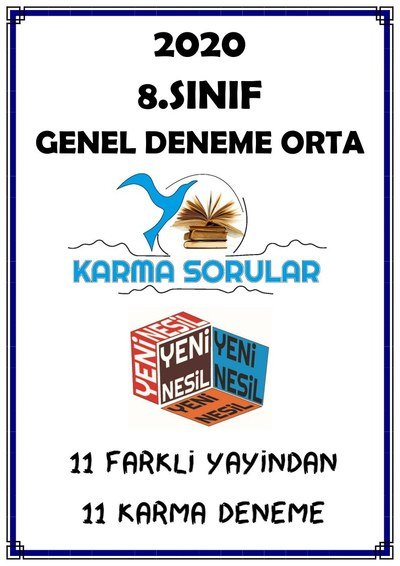 GENEL DENEME ORTA 11 FARKLI YAYINDAN 11 KARMA DENEME Fenomen Fotokopi - YKS - KPSS - ALES