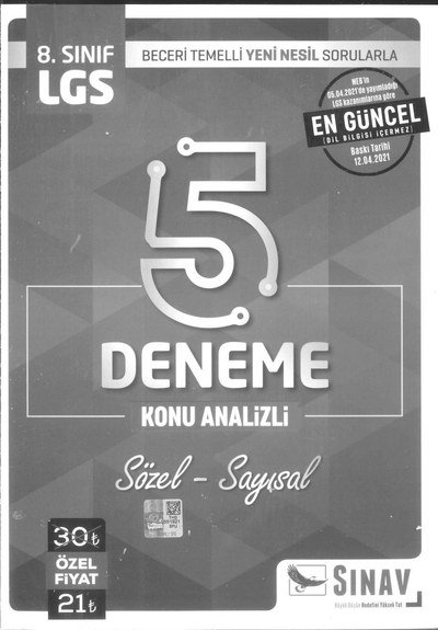 LGS 5 DENEME KONU ANALİZİ SÖZEL SAYISAL Fenomen Fotokopi - YKS - KPSS - ALES