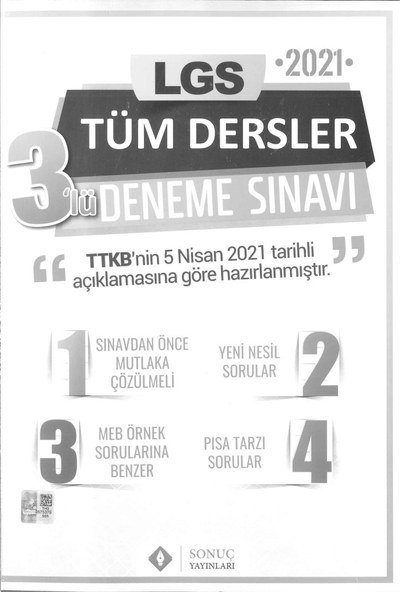 LGS TÜM DERSLER 3'LÜ DENEME SINAVI
