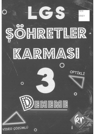 LGS ŞÖHRETLER KARMASI 3 DENEME OPTİKLİ Fenomen Fotokopi - YKS - KPSS - ALES