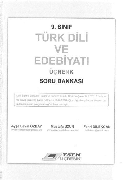 TÜRK DİLİ VE EDEBİYATI ÜÇRENK SORU BANKASI Fenomen Fotokopi - YKS - KPSS - ALES