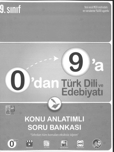 0'DAN 9'A TÜRK DİLİ VE EDEBİYATI KONU ANLATIMLI SORU BANKASI Fenomen Fotokopi - YKS - KPSS - ALES