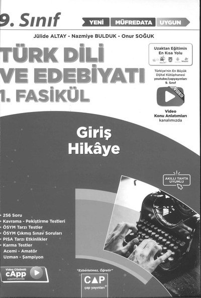 TÜRK DİLİ VE EDEBİYATI 1. FASİKÜL GİRİŞ HİKAYE Fenomen Fotokopi - YKS - KPSS - ALES