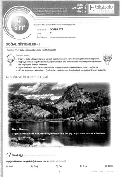DERS ANLATIM FÖYÜ COĞRAFYA KONU ANLATIM Fenomen Fotokopi - YKS - KPSS - ALES