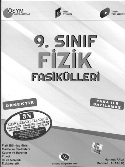 FİZİK FASİKÜLLERİ ÖSYM TARZINDA SORULAR Fenomen Fotokopi - YKS - KPSS - ALES