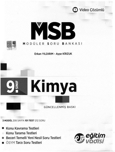 MODÜLER SORU BANKASI KİMYA GÜNCELLENMİŞ BASKI Fenomen Fotokopi - YKS - KPSS - ALES