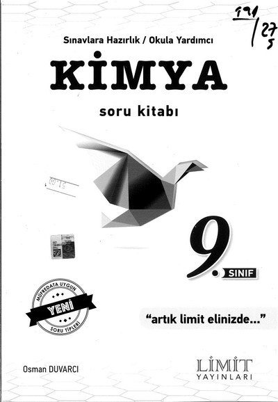 KİMYA SORU KİTABI ARTIK LİMİT ELİNİZDE Fenomen Fotokopi - YKS - KPSS - ALES