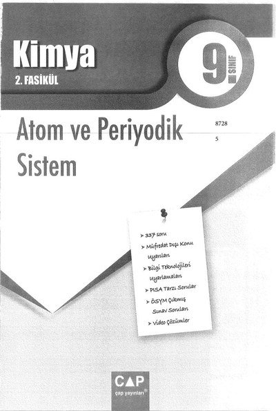 KİMYA 2. FASİKÜL ATOM VE PERİYODİK SİSTEM Fenomen Fotokopi - YKS - KPSS - ALES