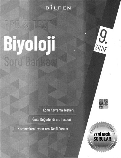 PRO & TEST BİYOLOJİ SORU BANKASI Fenomen Fotokopi - YKS - KPSS - ALES