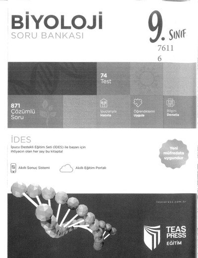 BİYOLOJİ SORU BANKASI 871 ÇÖZÜMLÜ SORU