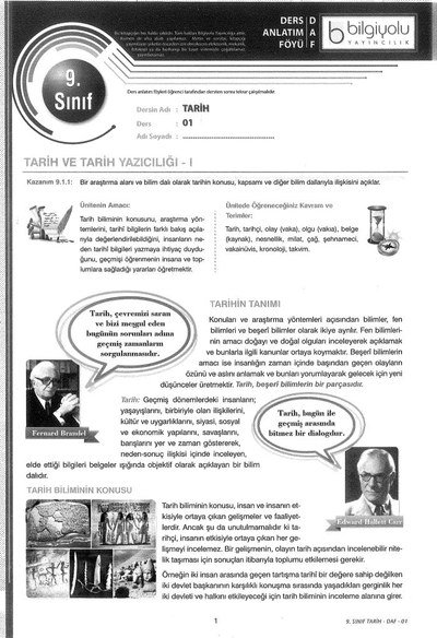 DERS ANLATIM FÖYÜ TARİH Fenomen Fotokopi - YKS - KPSS - ALES