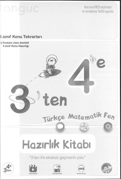 3'TEN 4'E HAZIRLIK KİTABI Fenomen Fotokopi - YKS - KPSS - ALES