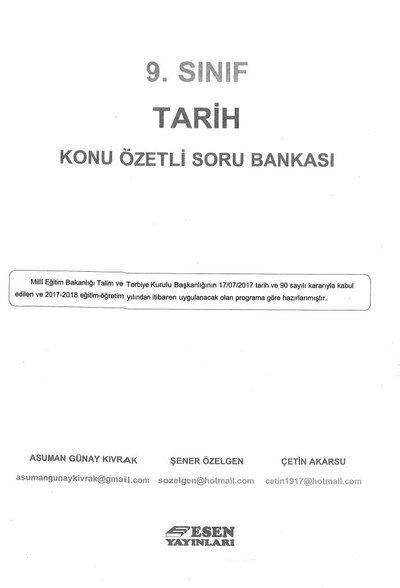 TARİH KONU ÖZETLİ SORU BANKASI Fenomen Fotokopi - YKS - KPSS - ALES