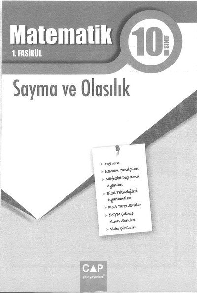 MATEMATİK 1. FASİKÜL SAYMA VE OLASILIK Fenomen Fotokopi - YKS - KPSS - ALES