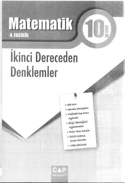 MATEMATİK 4. FASİKÜL İKİNCİ DERECEDEN DENKLEMLER Fenomen Fotokopi - YKS - KPSS - ALES