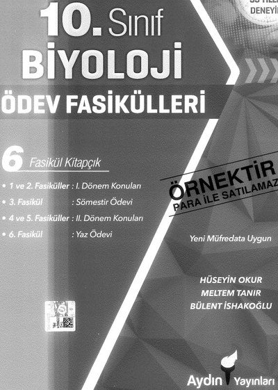 BİYOLOJİ ÖDEV FASİKÜLLERİ 6 FASİKÜL KİTAPÇIK Fenomen Fotokopi - YKS - KPSS - ALES