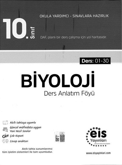 BİYOLOJİ DERS ANLATIM FÖYÜ Fenomen Fotokopi - YKS - KPSS - ALES