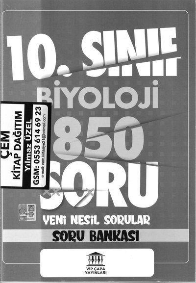 BİYOLOJİ 850 SORU YENİ NESİL SORULAR SORU BANKASI Fenomen Fotokopi - YKS - KPSS - ALES