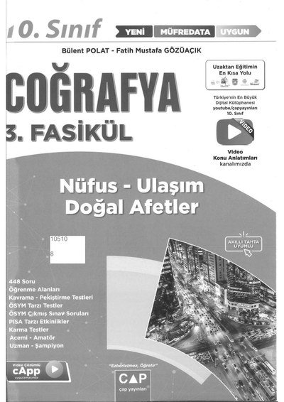 COĞRAFYA 3. FASİKÜL NÜFUS ULAŞIM DOĞAL AFETLER Fenomen Fotokopi - YKS - KPSS - ALES