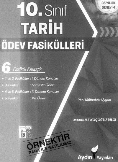TARİH ÖDEV FASİKÜLLER 6 FASİKÜL KİTAPÇIK Fenomen Fotokopi - YKS - KPSS - ALES