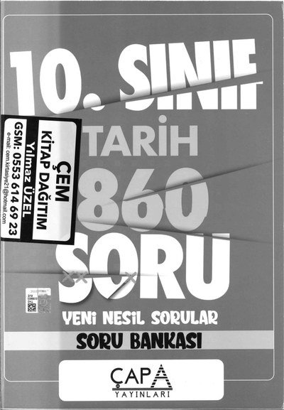 TARİH 860 SORU YENİ NESİL SORULAR SORU BANKASI Fenomen Fotokopi - YKS - KPSS - ALES