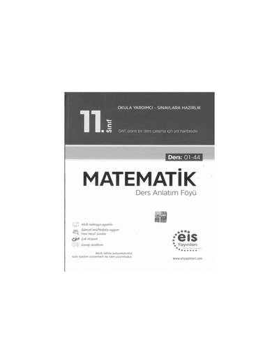 MATEMATİK DERS ANLATIM FÖYÜ Fenomen Fotokopi - YKS - KPSS - ALES