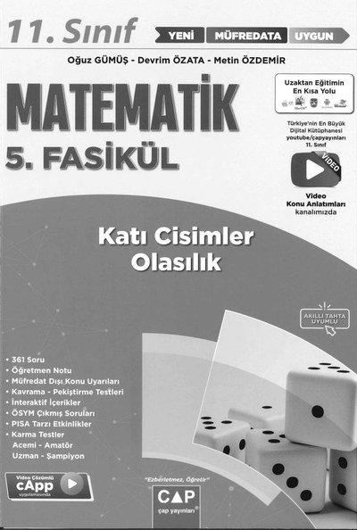 MATEMATİK 5. FASİKÜL KATI CİSİMLER VE OLASILIK Fenomen Fotokopi - YKS - KPSS - ALES