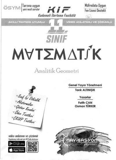 MATEMATİK ANALİTİK GEOMETRİ Fenomen Fotokopi - YKS - KPSS - ALES