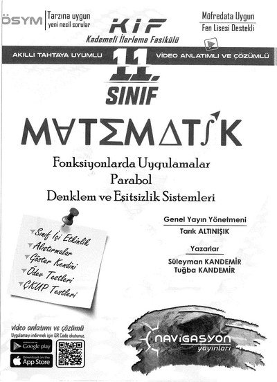 MATEMATİK FONKSİYONLARDA UYGULAMALAR PARABOL DENKLEM VE EŞİTSİZLİK SİSTEMLERİ Fenomen Fotokopi - YKS - KPSS - ALES