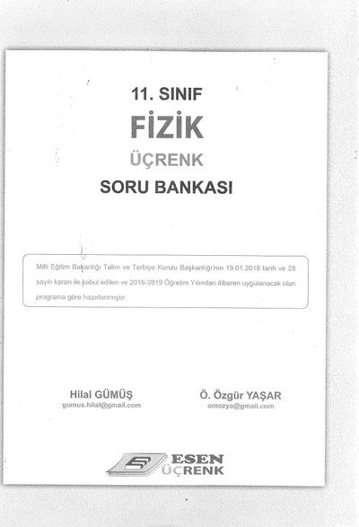 FİZİK ÜÇRENK SORU BANKASI Fenomen Fotokopi - YKS - KPSS - ALES