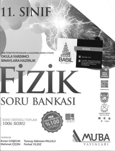 FİZİK SORU BANKASI KONU DESTEKLİ TOPLAM 1006 SORU Fenomen Fotokopi - YKS - KPSS - ALES