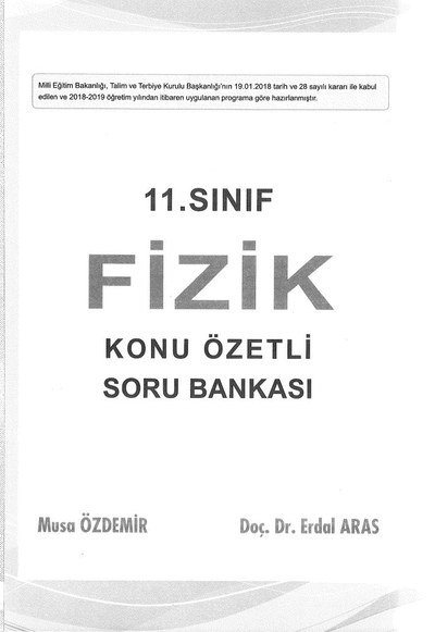 FİZİK KONU ÖZETLİ SORU BANKASI Fenomen Fotokopi - YKS - KPSS - ALES