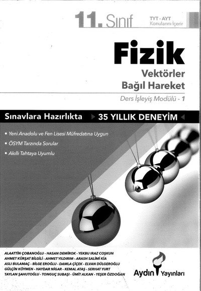 FİZİK VEKTÖRLER BAĞIL HAREKET Fenomen Fotokopi - YKS - KPSS - ALES