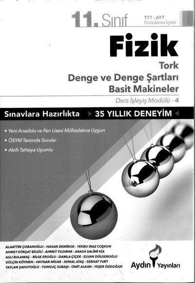 FİZİK TORK DENGE VE DENGE ŞARTLARI BASİT MAKİNELER Fenomen Fotokopi - YKS - KPSS - ALES