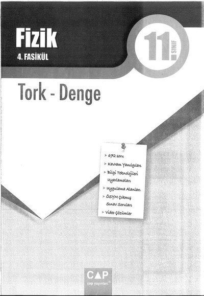 FİZİK 4. FASİKÜL TORK DENGE Fenomen Fotokopi - YKS - KPSS - ALES
