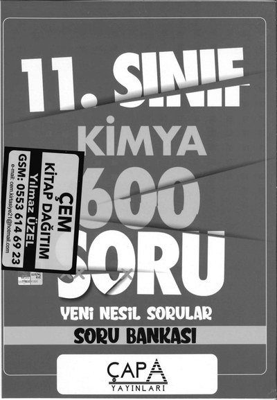 KİMYA 600 SORU YENİ NESİL SORULAR SORU BANKASI Fenomen Fotokopi - YKS - KPSS - ALES