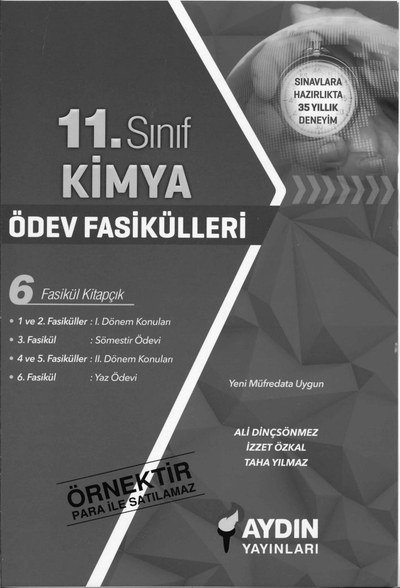 KİMYA ÖDEV FASİKÜLLERİ 6 FASİKÜL KİTAPÇIK Fenomen Fotokopi - YKS - KPSS - ALES