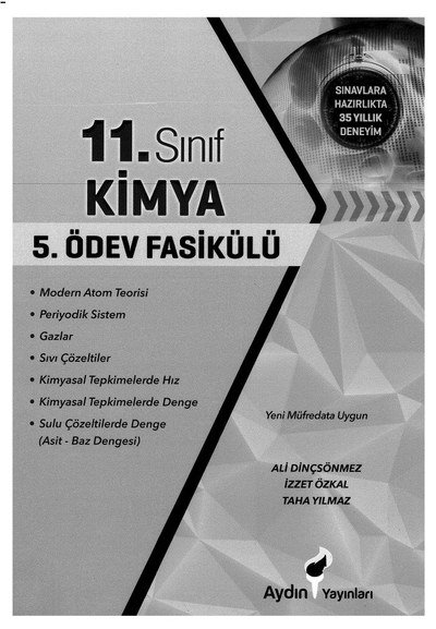 KİMYA 5. ÖDEV FASİKÜLÜ Fenomen Fotokopi - YKS - KPSS - ALES