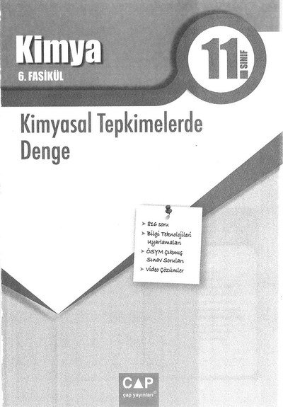 KİMYA 6. FASİKÜL KİMYASAL TEPKİMELERDE DENGE