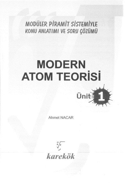 MODERN ATOM TEORİSİ ÜNİT 1 Fenomen Fotokopi - YKS - KPSS - ALES
