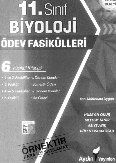 BİYOLOJİ ÖDEV FASİKÜLLERİ 6 FASİKÜL KİTAPÇIK Fenomen Fotokopi - YKS - KPSS - ALES