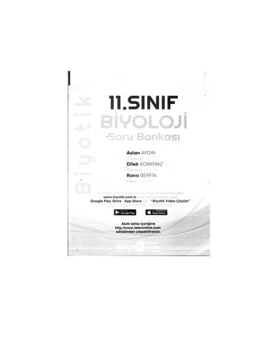 BİYOLOJİ SORU BANKASI Fenomen Fotokopi - YKS - KPSS - ALES