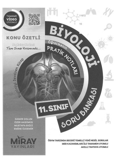 BİYOLOJİ ÖĞRETMENİN PRATİK NOTLARI SORU BANKASI KONU ÖZETLİ Fenomen Fotokopi - YKS - KPSS - ALES