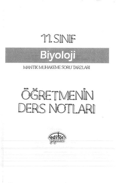 BİYOLOJİ ÖĞRETMENİN DERS NOTLARI Fenomen Fotokopi - YKS - KPSS - ALES