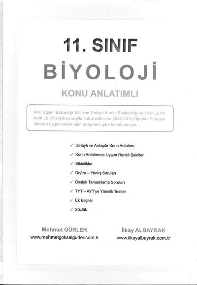 BİYOLOJİ KONU ANLATIMLI Fenomen Fotokopi - YKS - KPSS - ALES