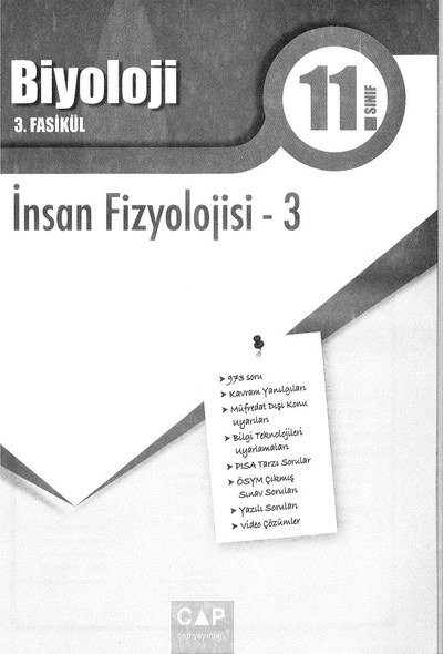 BİYOLOJİ 3. FASİKÜL İNSAN FİZYOLOJİSİ -3 Fenomen Fotokopi - YKS - KPSS - ALES