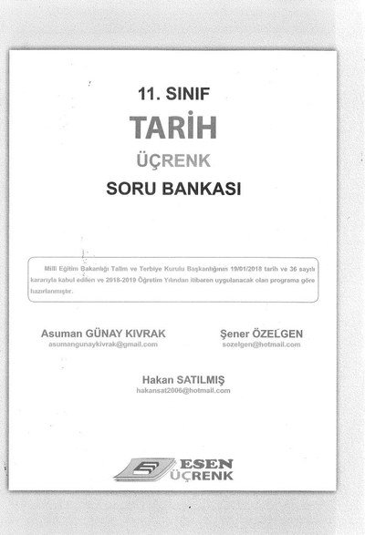 TARİH ÜÇRENK SORU BANKASI Fenomen Fotokopi - YKS - KPSS - ALES