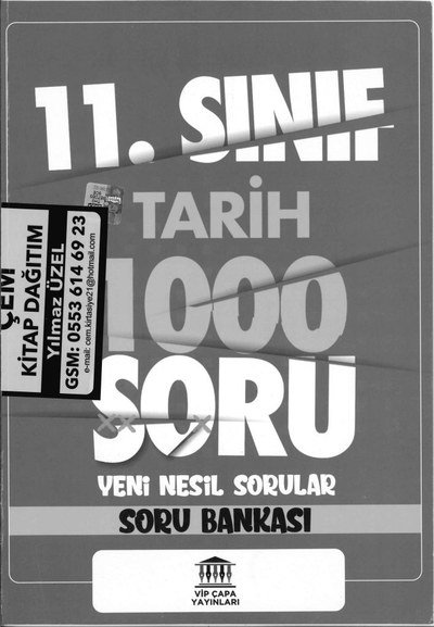 TARİH 1000 SORU YENİ NESİL SORULAR SORU BANKASI Fenomen Fotokopi - YKS - KPSS - ALES