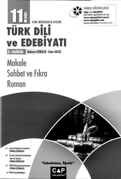 TÜRK DİLİ VE EDEBİYATI 2. FASİKÜL MAKALE SOHBET VE FIKRA ROMAN
