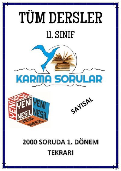 TÜM DERSLER 2000 SORUDA 1. DÖNEM TEKRARI SAYISAL Fenomen Fotokopi - YKS - KPSS - ALES